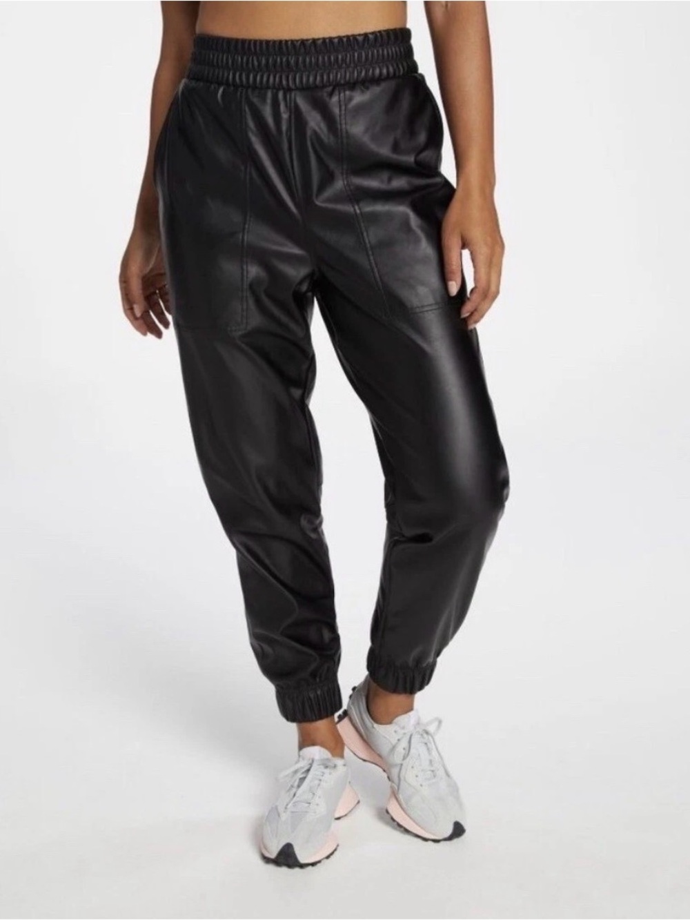 CALIA Carrie Underwood Ath-Leather Faux Leather Jogger Pants Black Large Edgy